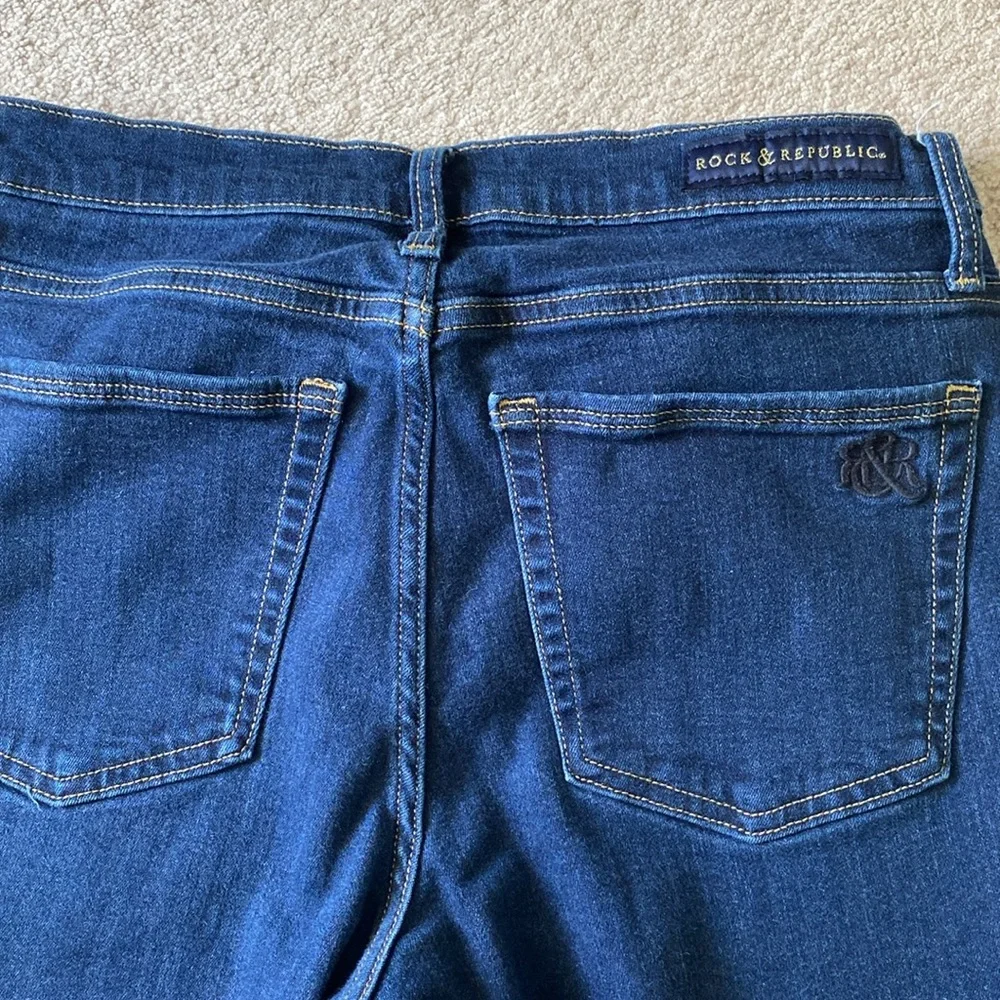 Rock & Rebublic Berlin skinny stretch denim Jean darker wash 5 pocket,  size 14 - Picture 4 of 8